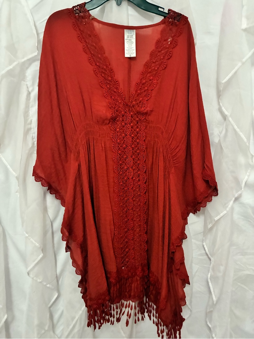 Women’s Kaftan with Crochet Trim